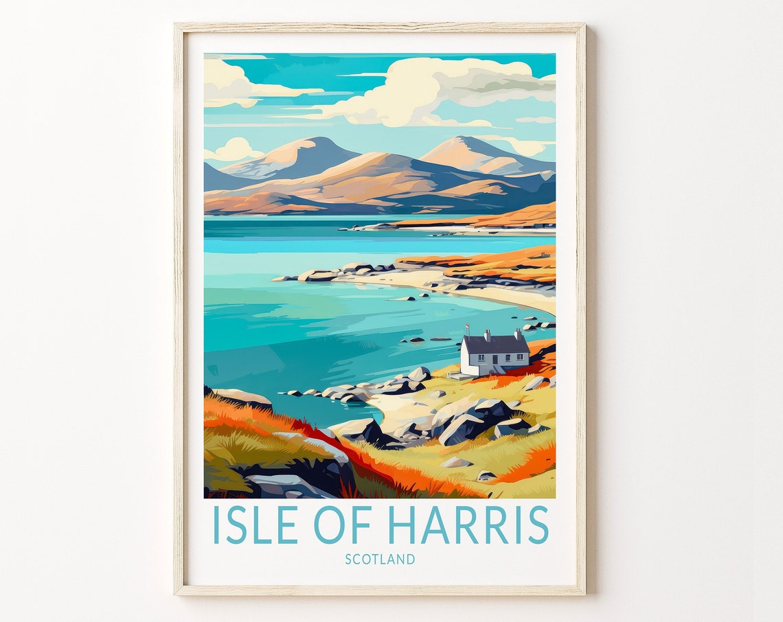 Isle Of Harris Travel Print Isle Of Harris Scotland Poster Print Isle Of Harris Island Wall Art Scotland Travel Gift