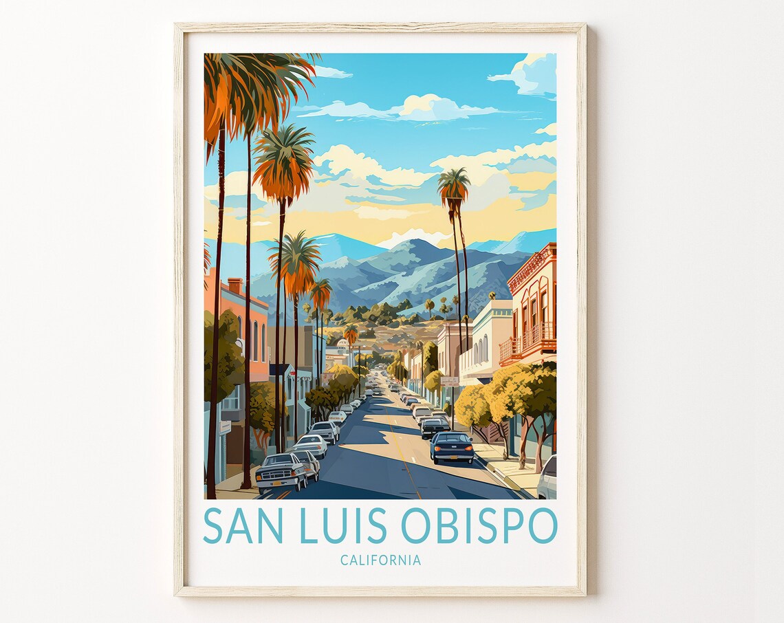 San Luis Obispo California Travel Poster Print