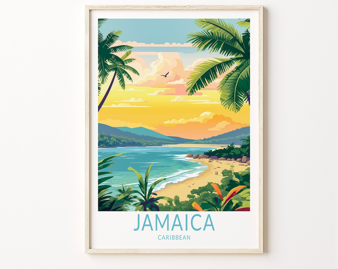 Jamaica Custom Travel Poster, Caribbean Travel Print