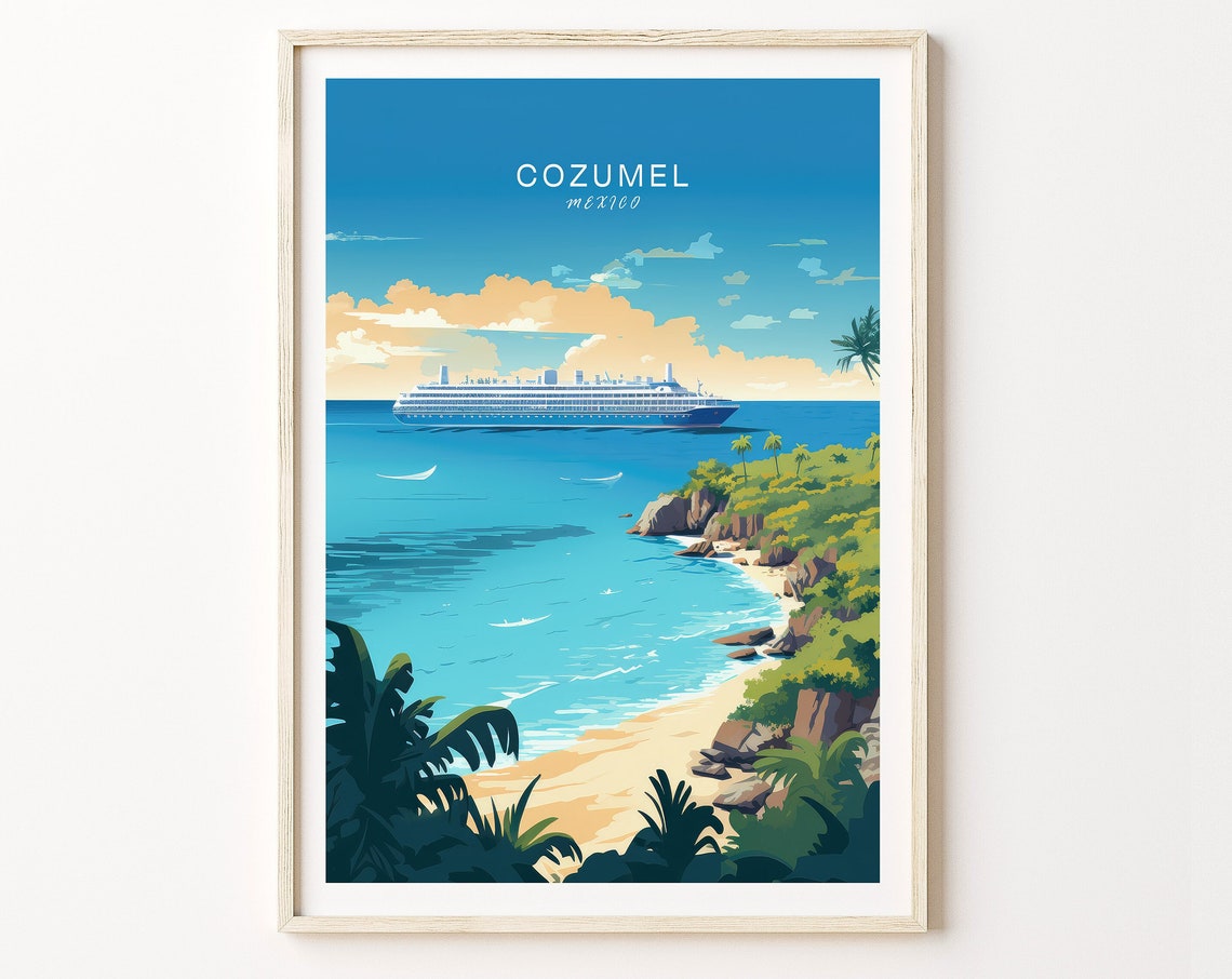 Cozumel Mexico Travel Poster Cozumel Travel Poster Print Mexico Cozumel Island Travel Poster Wall Art Mexico Travel Gift Wall Decor