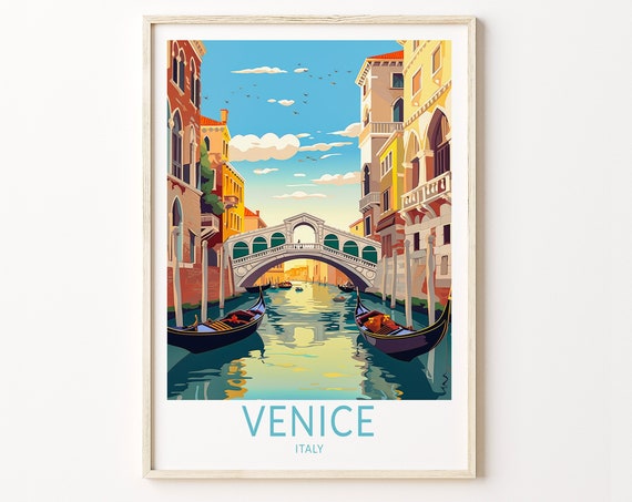 Venice Italy Travel Poster, City Travel Art Print