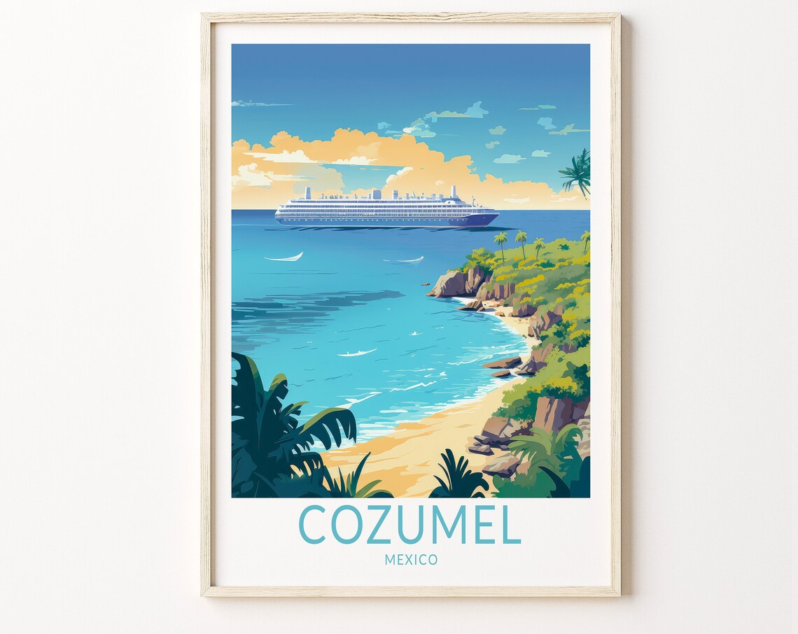 Cozumel Mexico Island Travel Poster