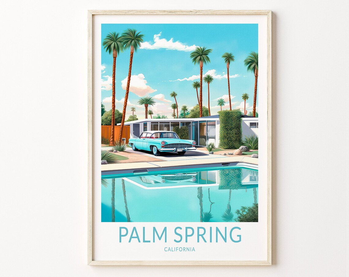 Palm Springs Travel Poster, California Travel Art