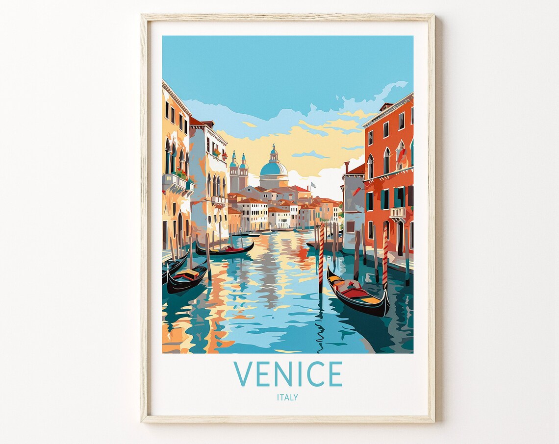 Venice Italy Travel Poster, City Wall Decor