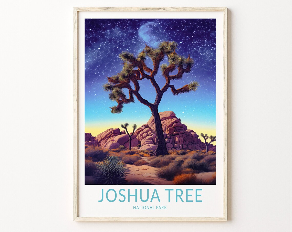 Joshua Tree California Travel Poster, National Park