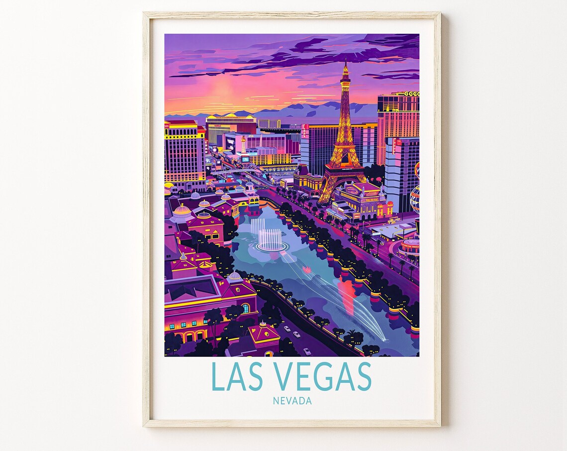 Las Vegas Travel Poster, Nevada City Art Print