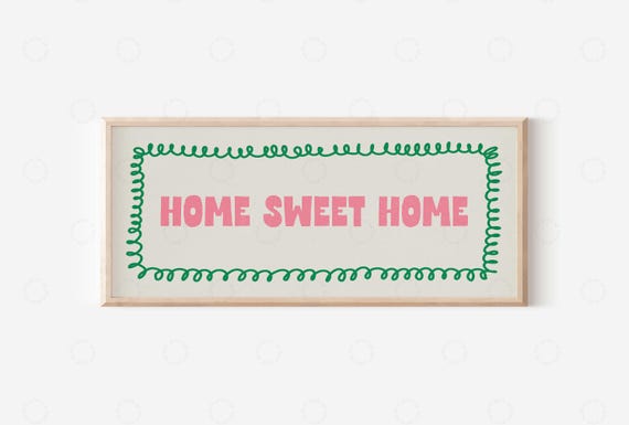 Home Sweet Sign For Hallway Signs Wall Art Printpanoramic Print Hand Drawn Above Door Housewarming