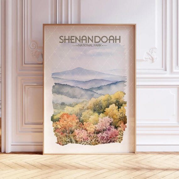 Shenandoah National Park Watercolor Travel Poster