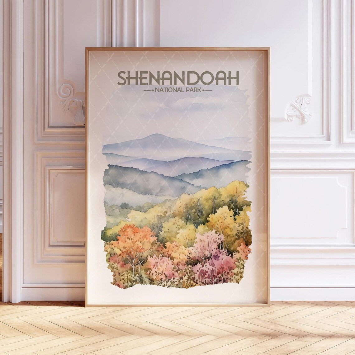 Shenandoah National Park Watercolor Travel Poster