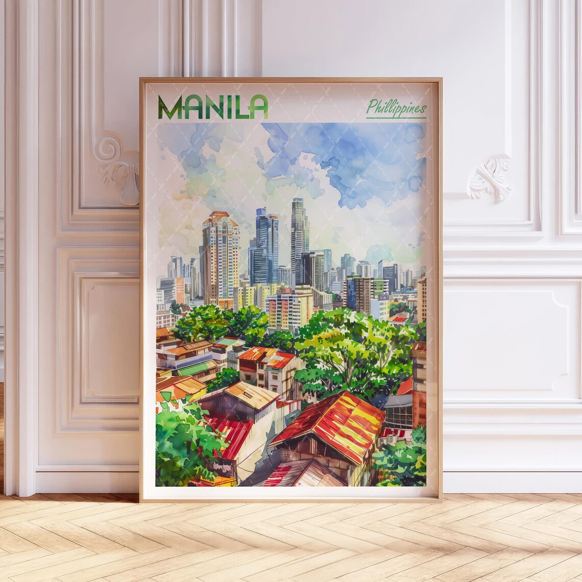 Manila Watercolor Art Print, Asia Travel Poster