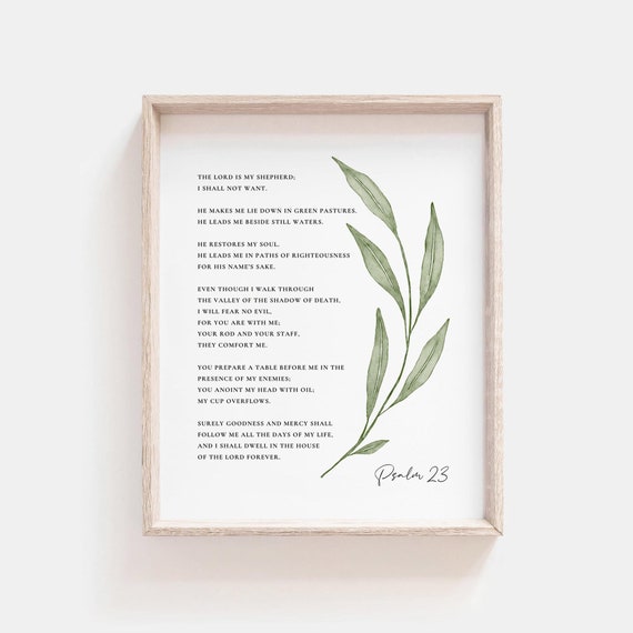 Psalm 23 The Lord Is My Shepherd Botanical Art Print
