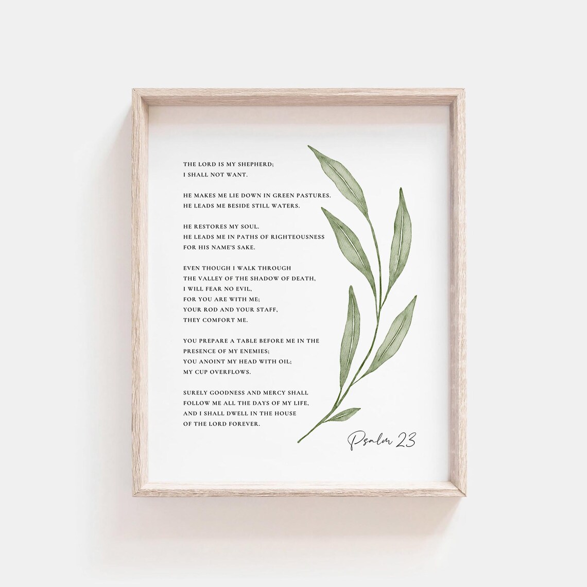 Psalm 23 The Lord Is My Shepherd Botanical Art Print