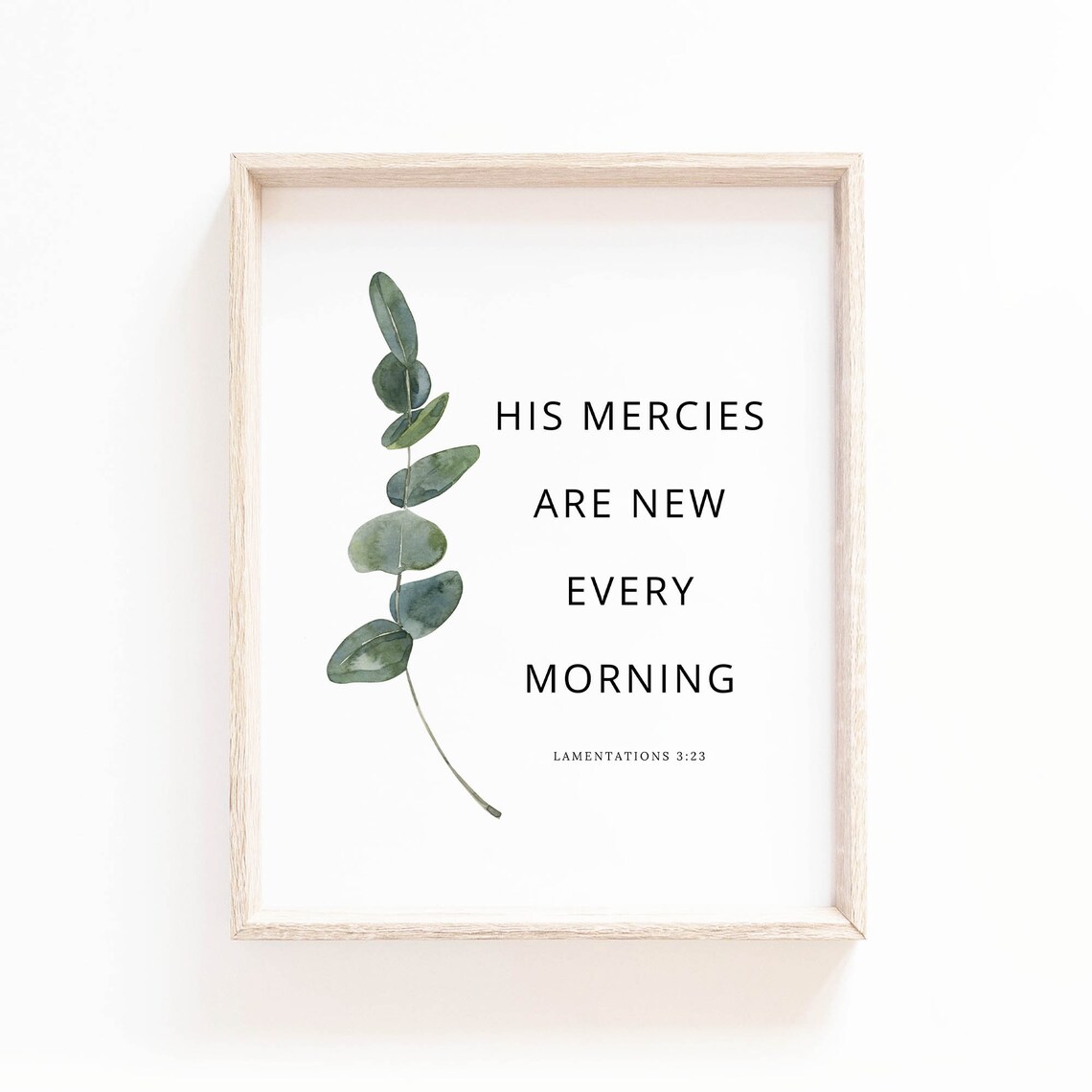 Lamentations 3:23 His Mercies Are New Every Morning Botanical Poster - Image 2