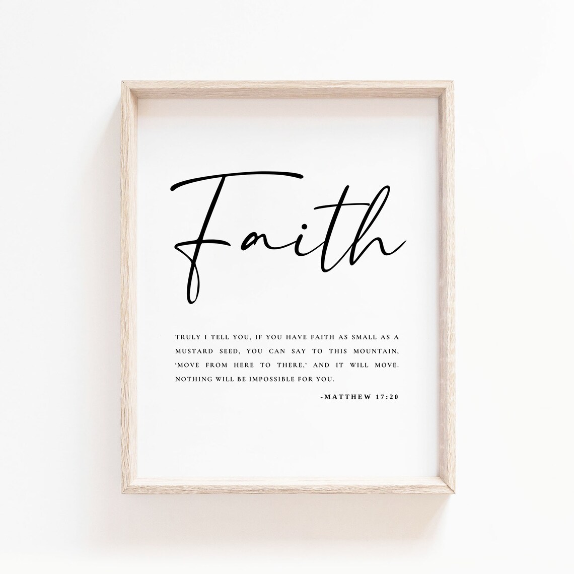 Faith As Small As A Mustard Seed Matthew 17:20 Script Poster