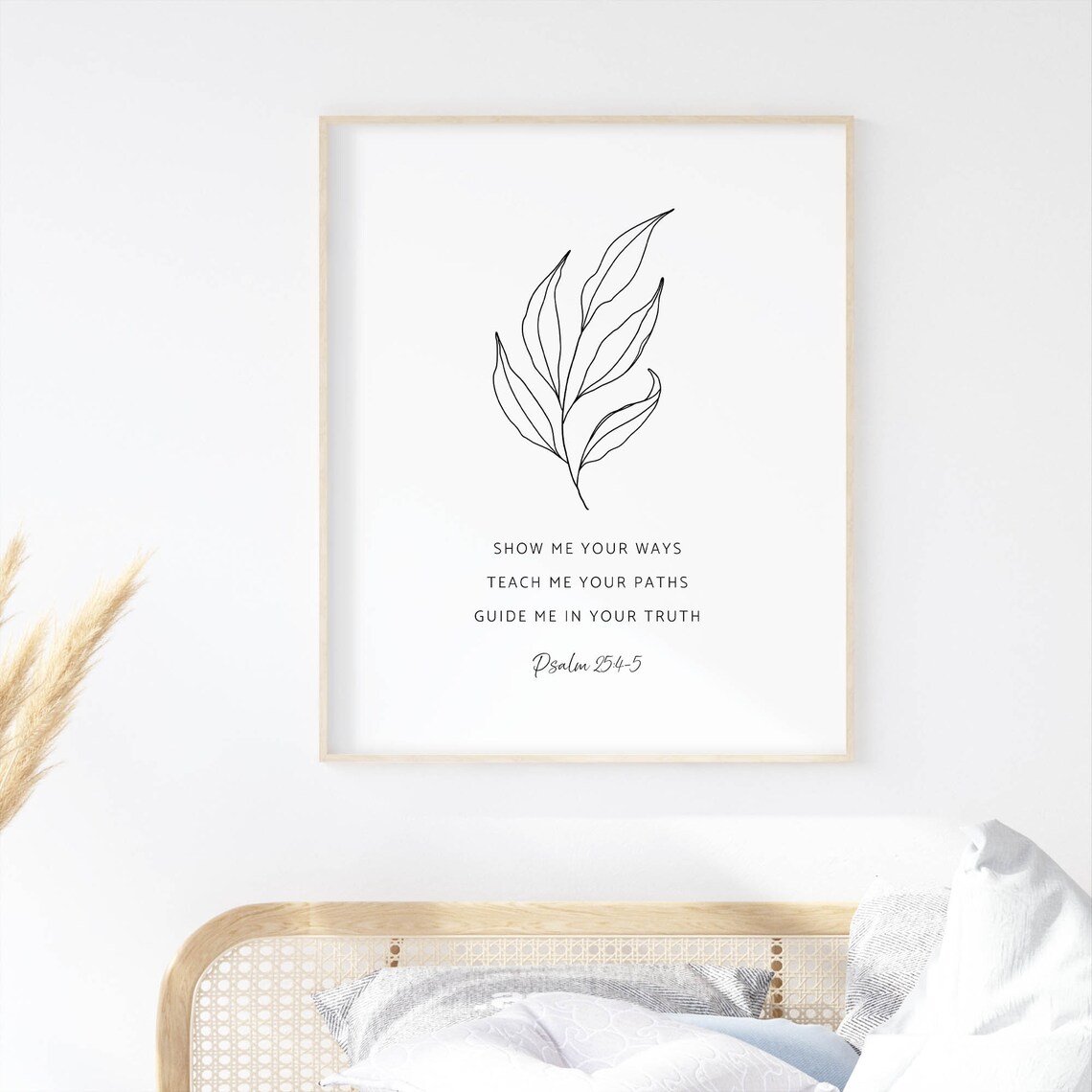 Psalm 25:4-5 Show Me Your Ways Christian Minimalist Branch Poster - Image 2