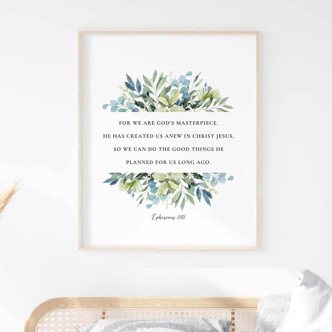 Ephesians 2:10 Bible Verse Botanical Scripture Art Print - Image 3