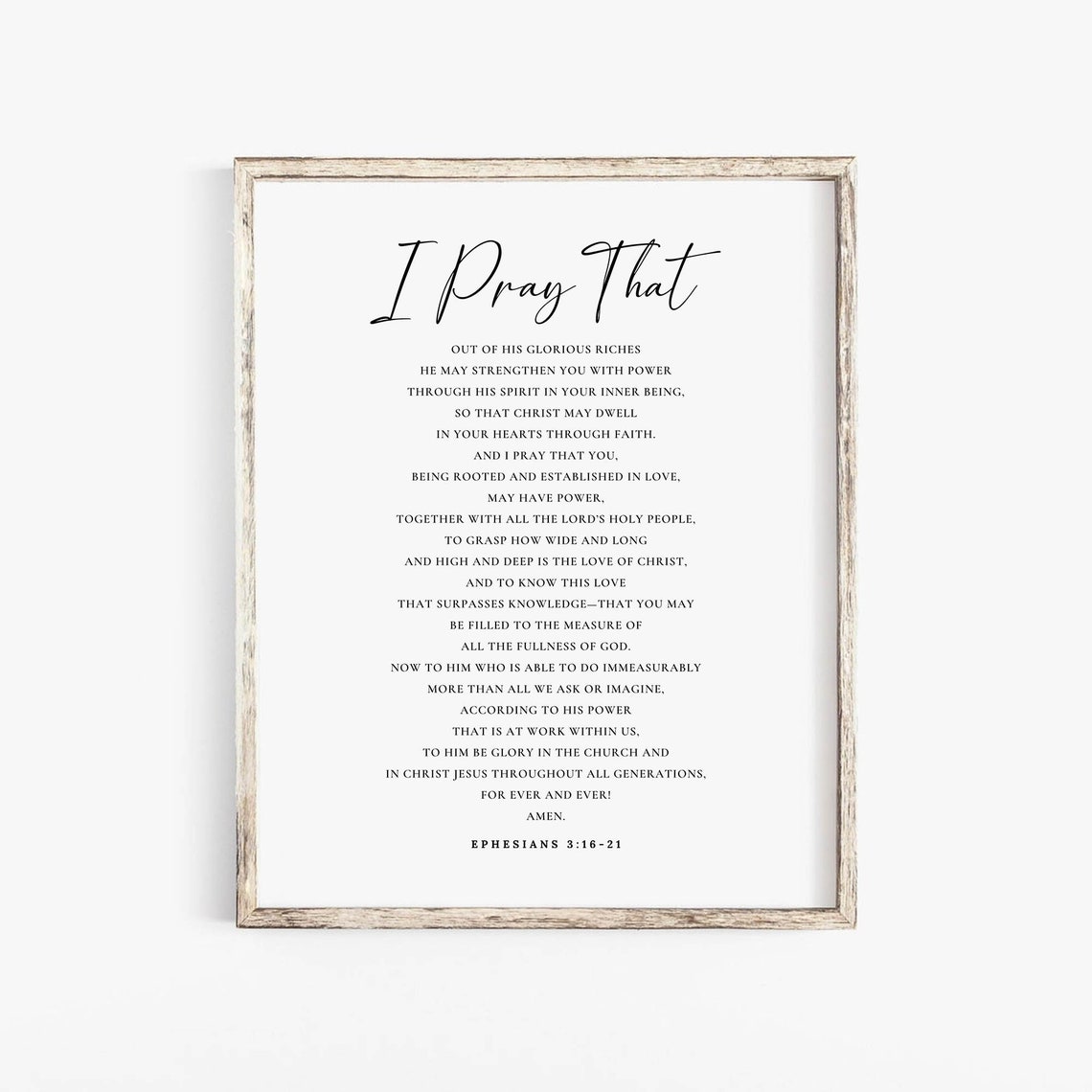 Ephesians 3:16-21 Scripture Art Print