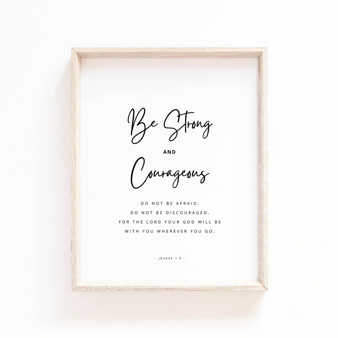 Be Strong And Courageous Joshua 1:9 Calligraphy Scripture Poster - Image 2