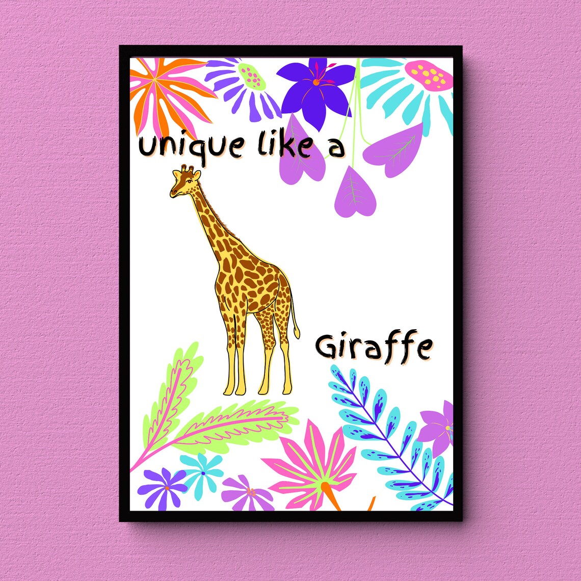 Unique Like A Giraffe, Inspirational Kids Decor - Image 3