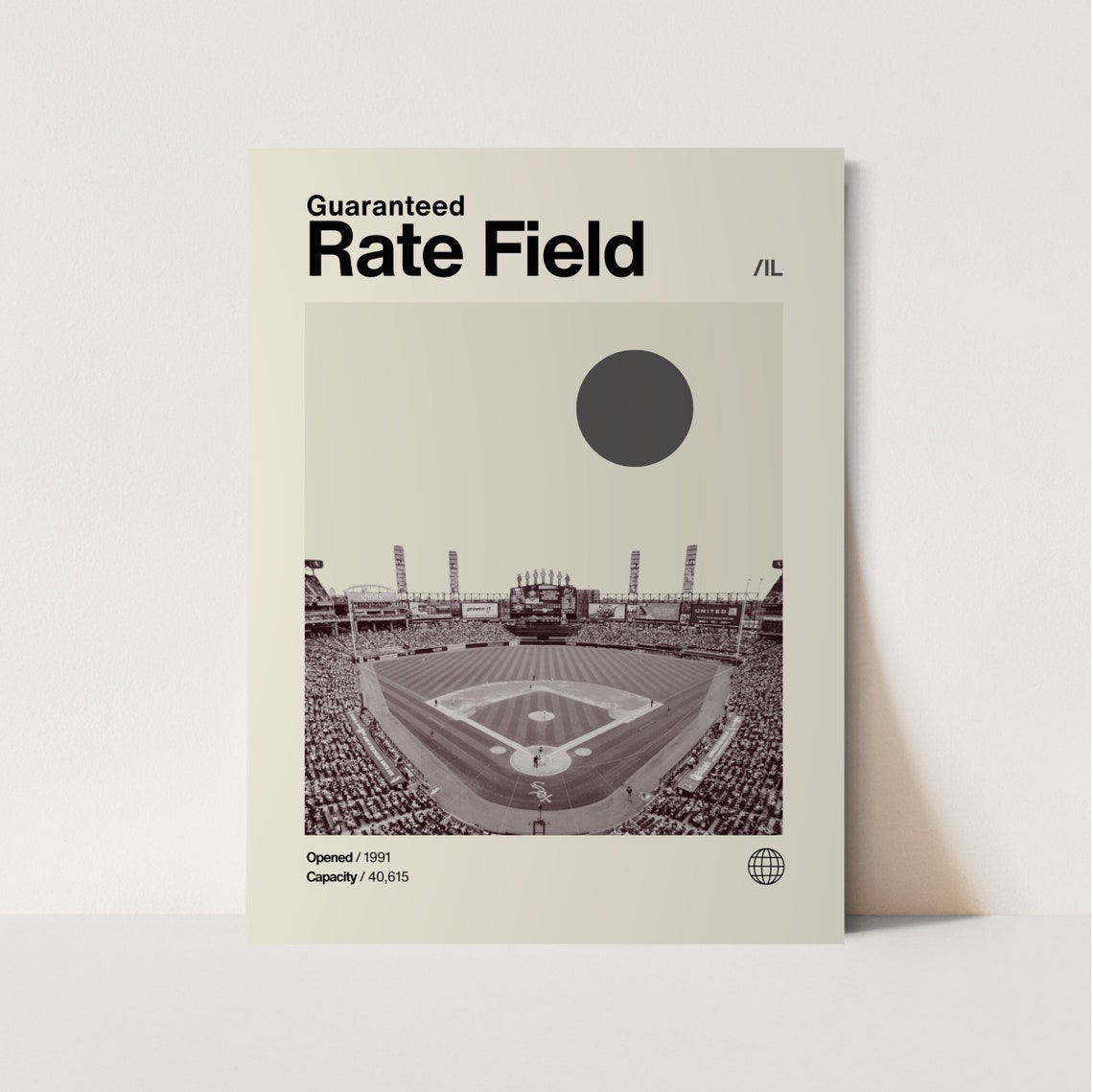 Guaranteed Rate Field Chicago White Sox Grayscale Minimalist Poster