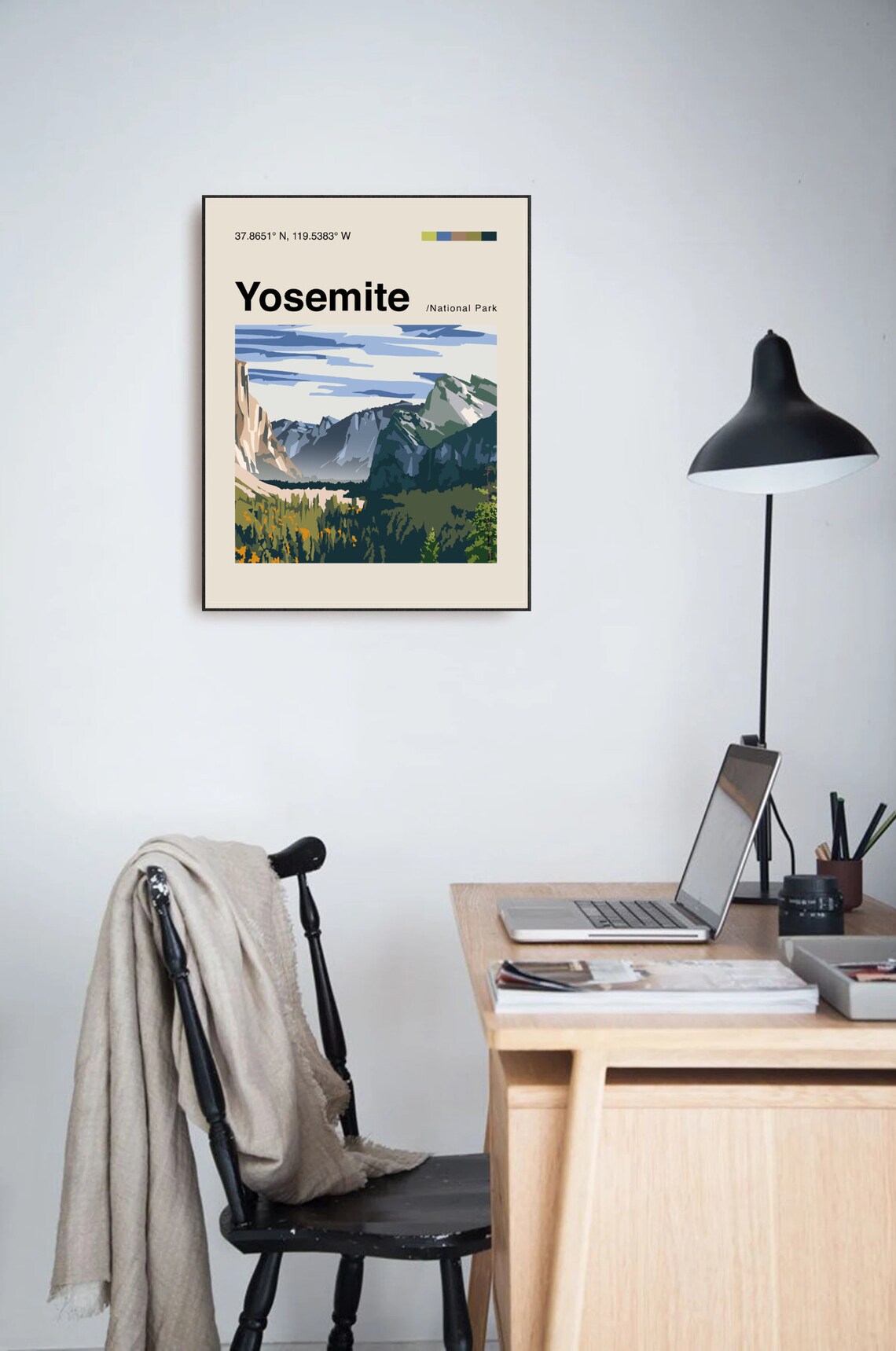 Yosemite National Park California Granite Valley Minimalist Travel Poster - Image 3