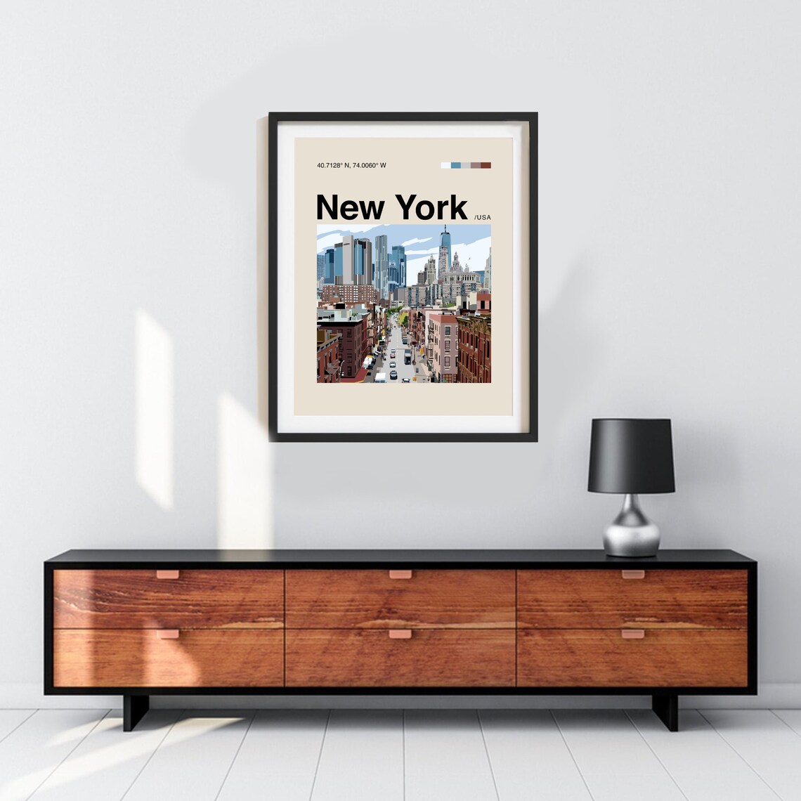 New York Minimalist Mid-Century Travel Poster - Image 2