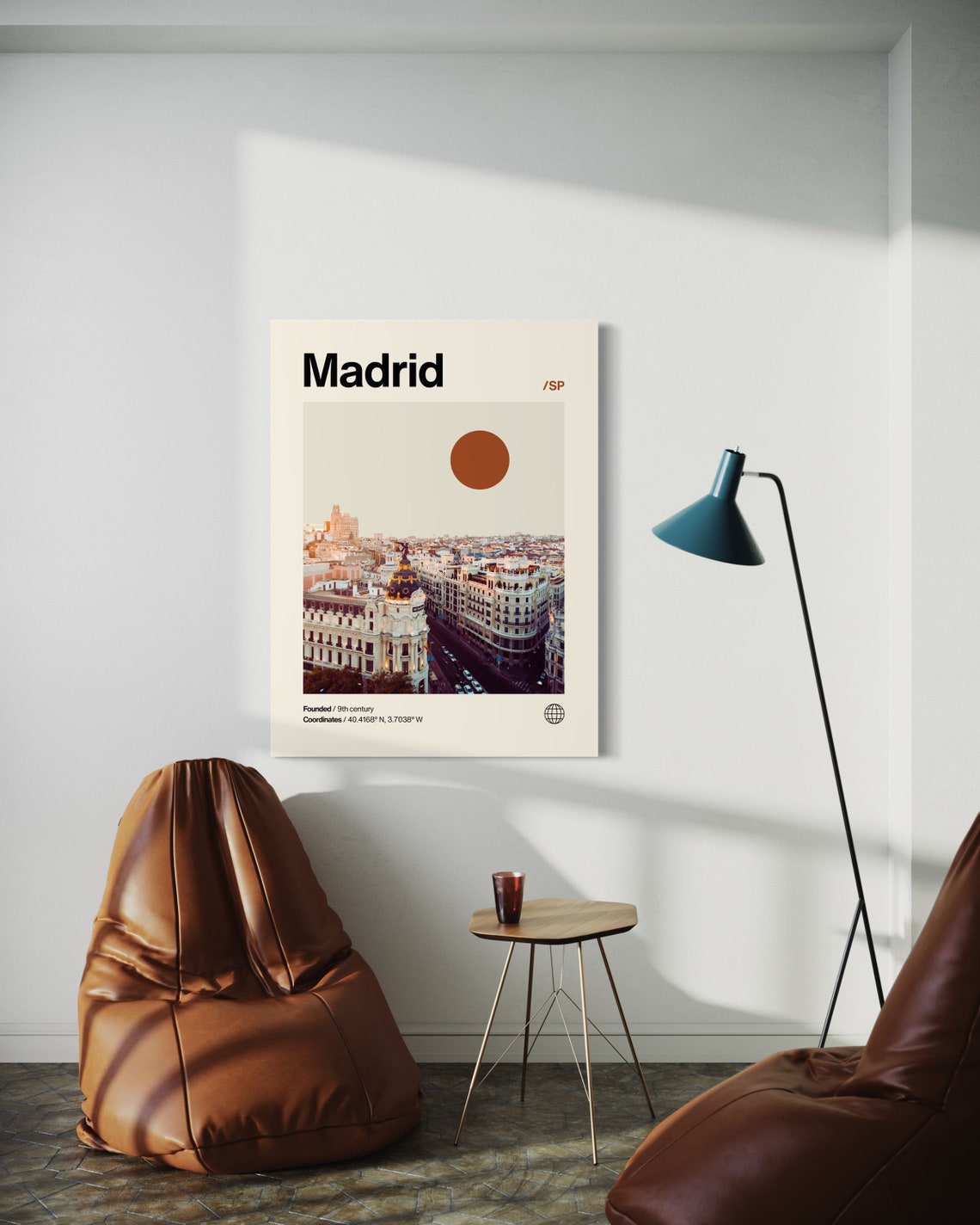 Madrid Poster Minimalist Helvetica Mid Century Modern Madrid Travel Print Madrid Wall Art Madrid Spain Art House Art Madrid Spain - Image 2