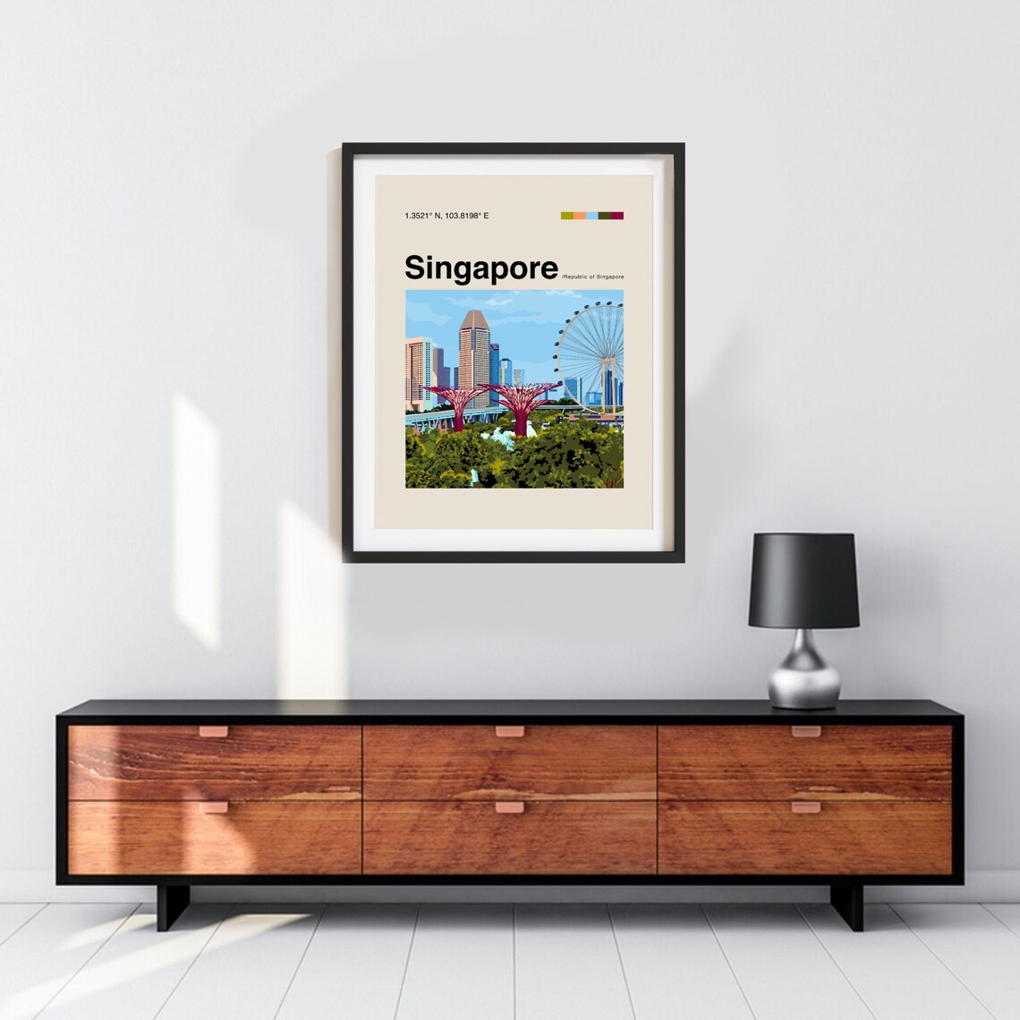Singapore Marina Bay Supertrees Skyline Minimalist Travel Poster - Image 3