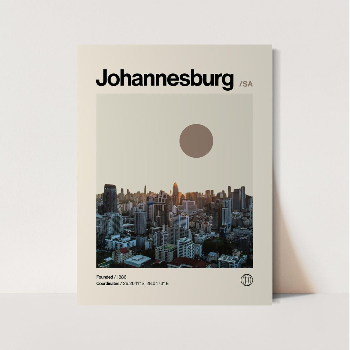 Johannesburg Poster Minimalist Helvetica Mid Century Modern Johannesburg Travel Print Johannesburg Wall Art Johannesburg South Africa