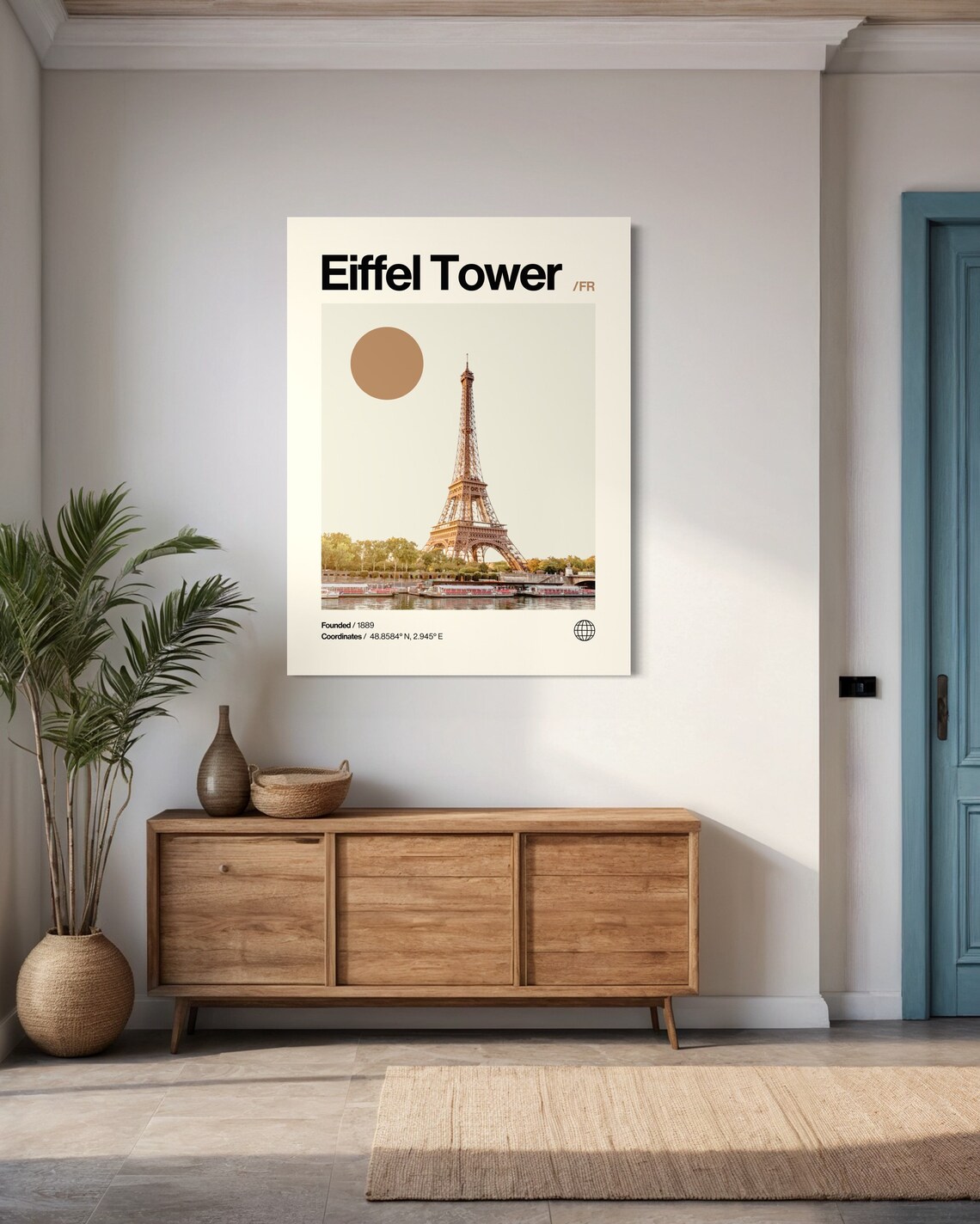 Eiffel Tower Paris France Minimalist Landmark Travel Poster Photo Art - Image 2