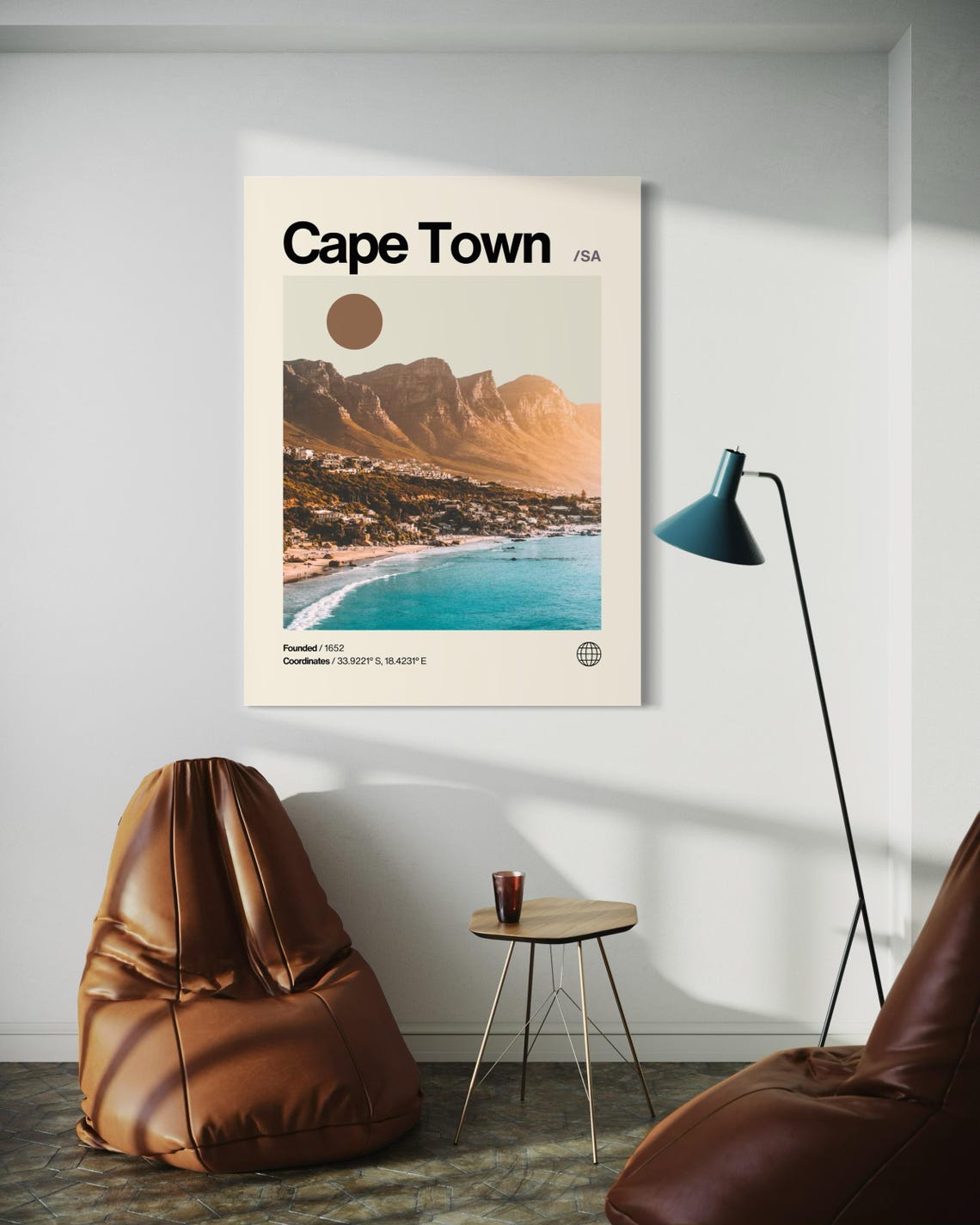 Cape Town Poster Minimalist Helvetica Mid Century Modern Cape Town Travel Print Cape Town Wall Art Cape Town Africa Print Africa Art - Image 3