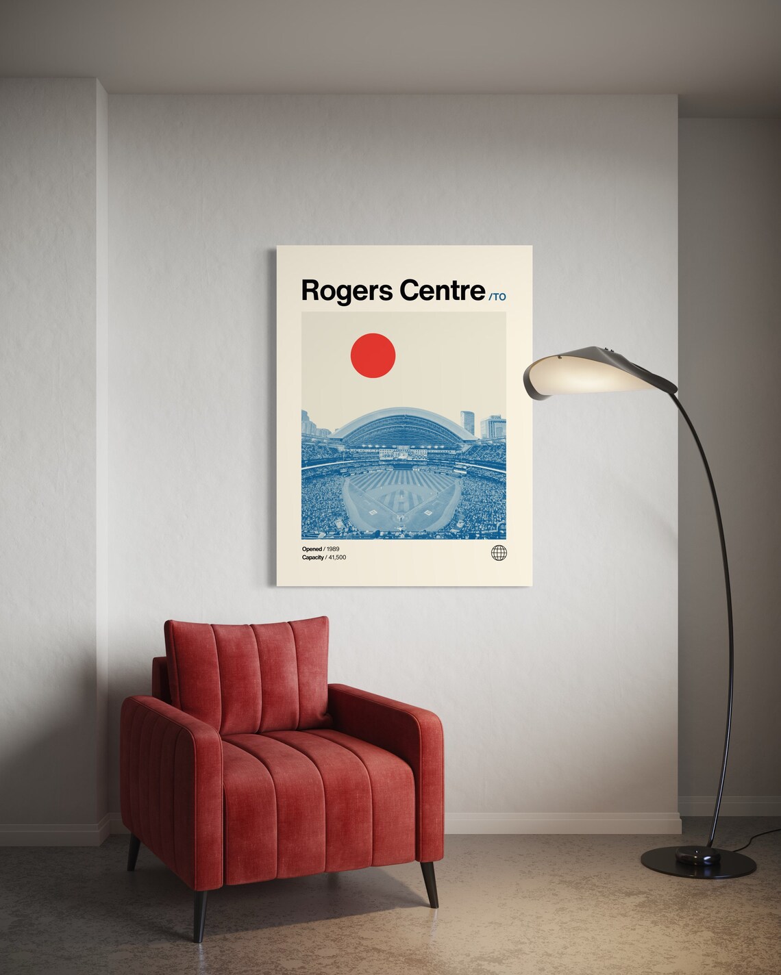 Rogers Centre Toronto Blue Jays Mid-Century Poster - Image 3