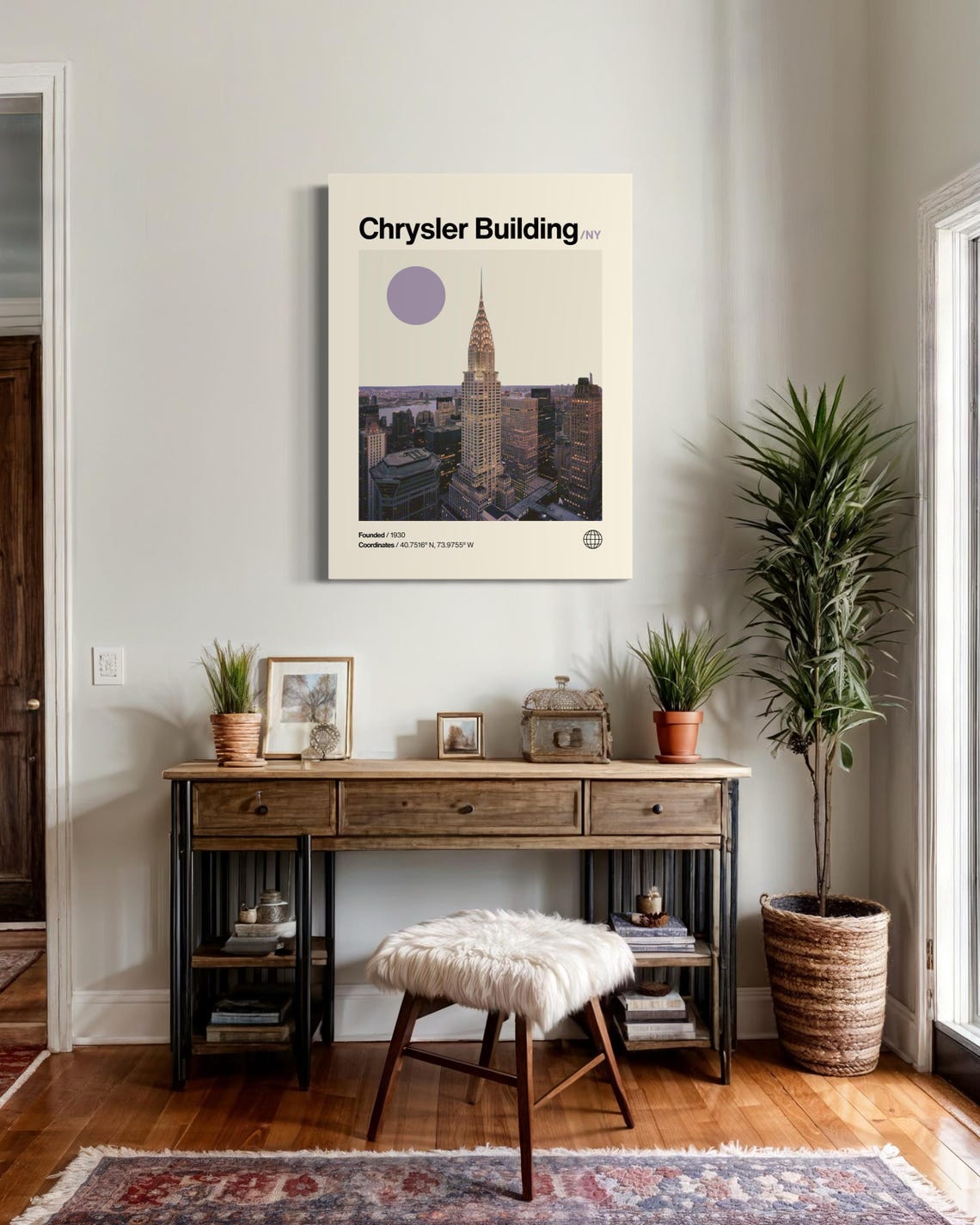 Chrysler Building New York Art Deco Tower Dusk Travel Poster - Image 3