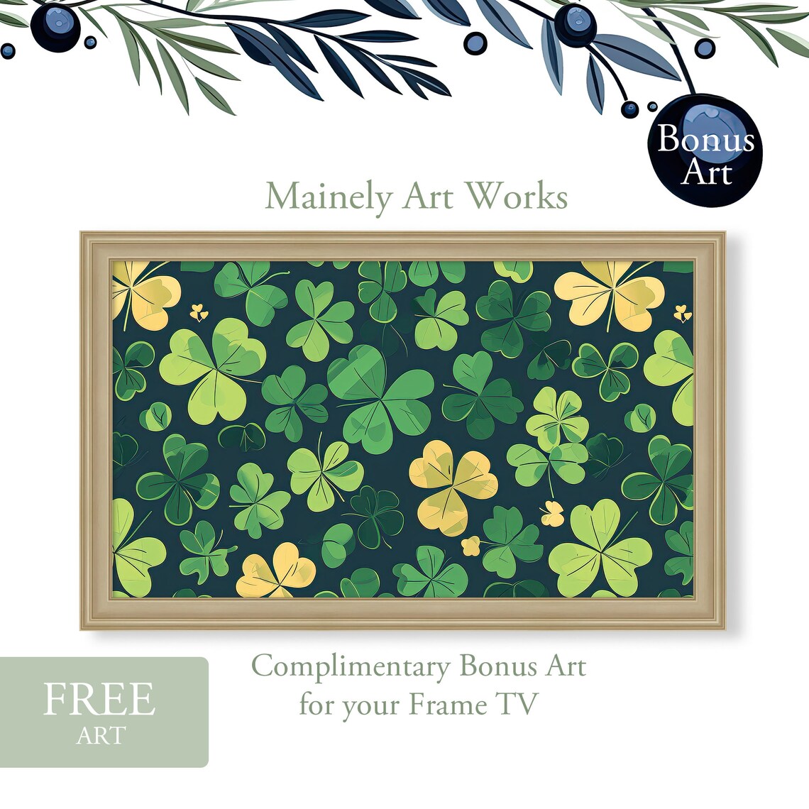 Shamrock Tree Of Life St Patricks Day Lucky Clover Art Poster - Image 3