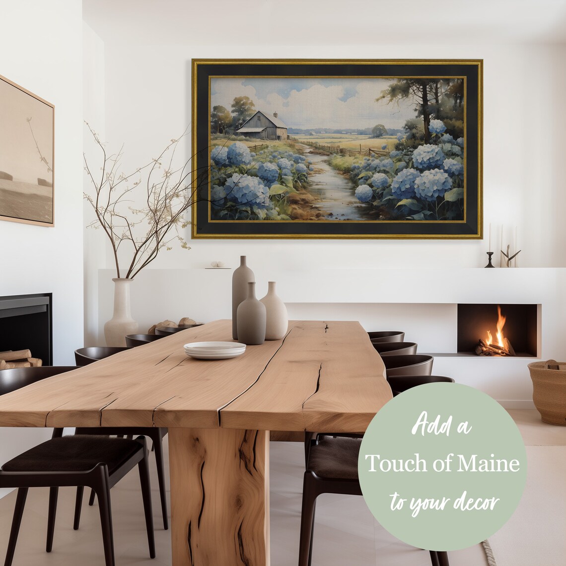 Farmhouse Country Farm Painting, Rustic Wall Art Print - Image 2