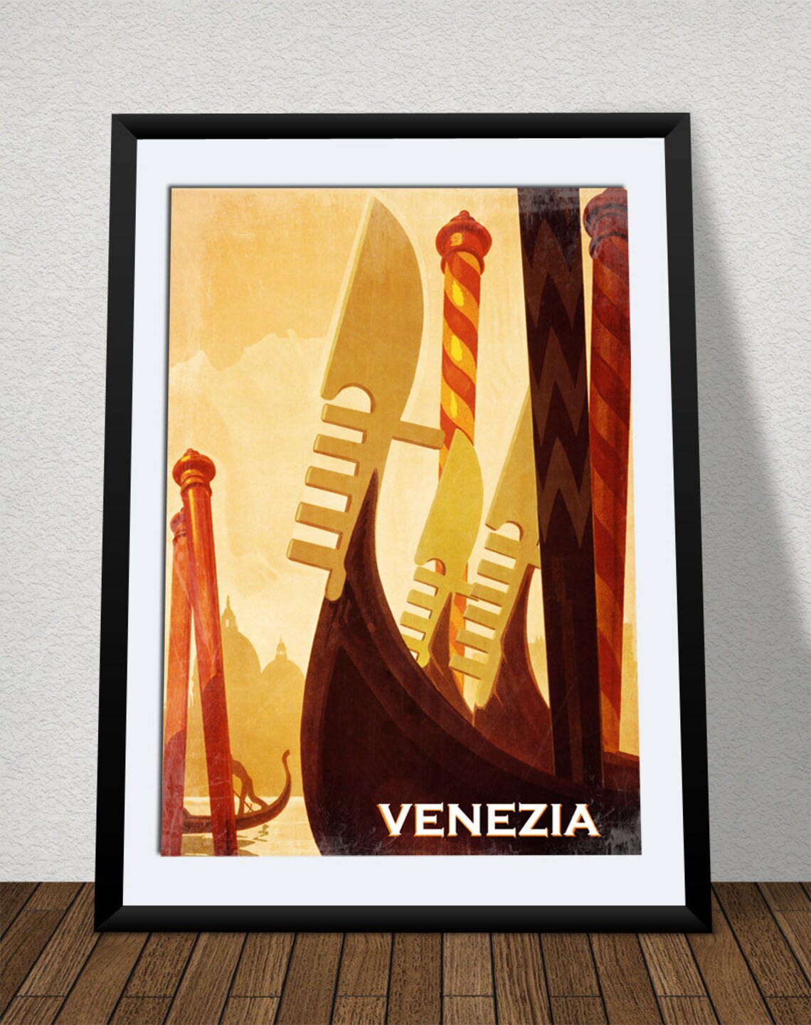 Venice Retro Style Travel Poster, Italy Poster - Image 2