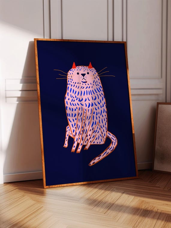 Cutest Cat Art Print for Home Decor