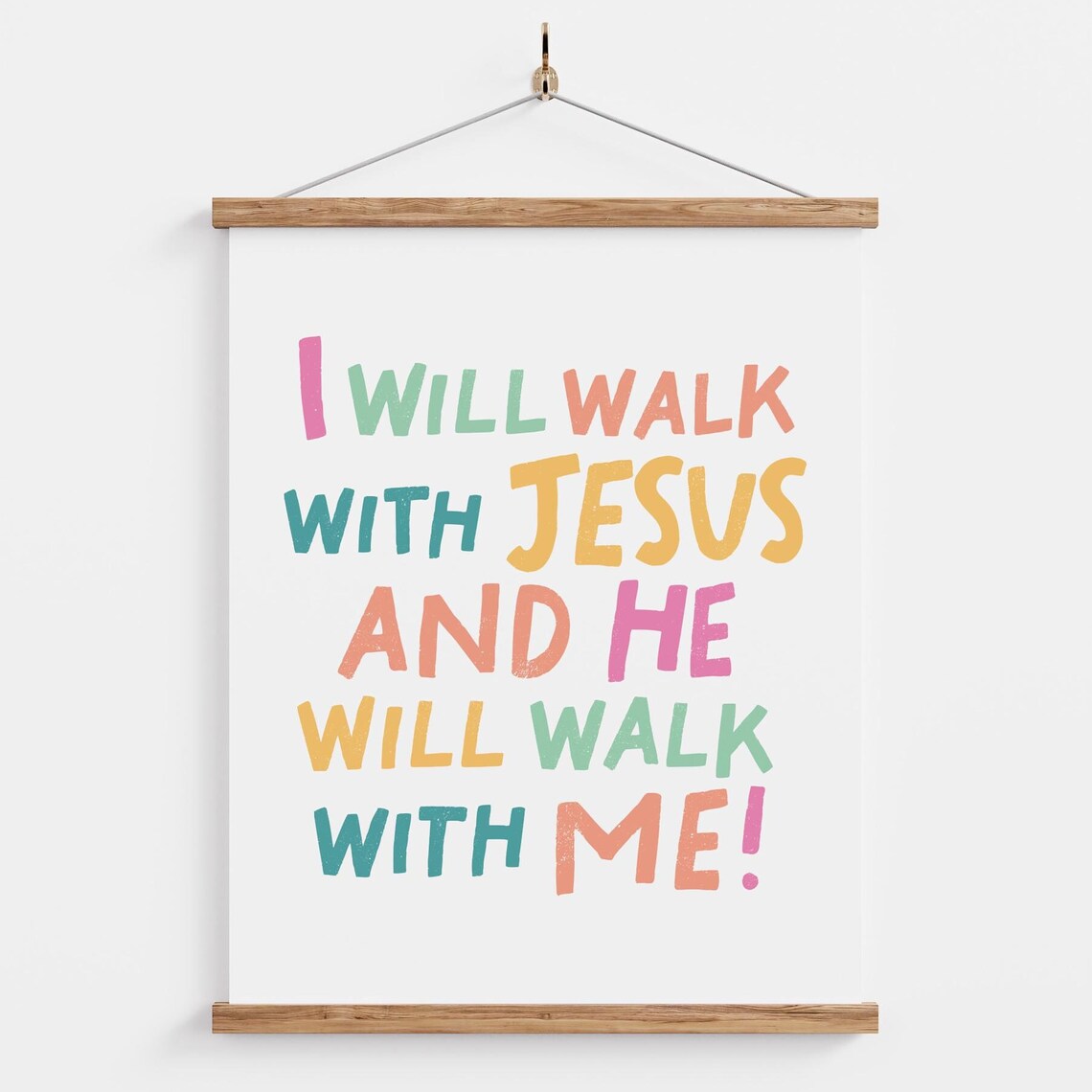 I Will Walk With Jesus Christian Nursery Art Print
