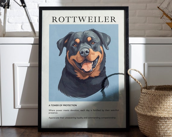 Rottweiler Dog Minimalist Modern Art Print