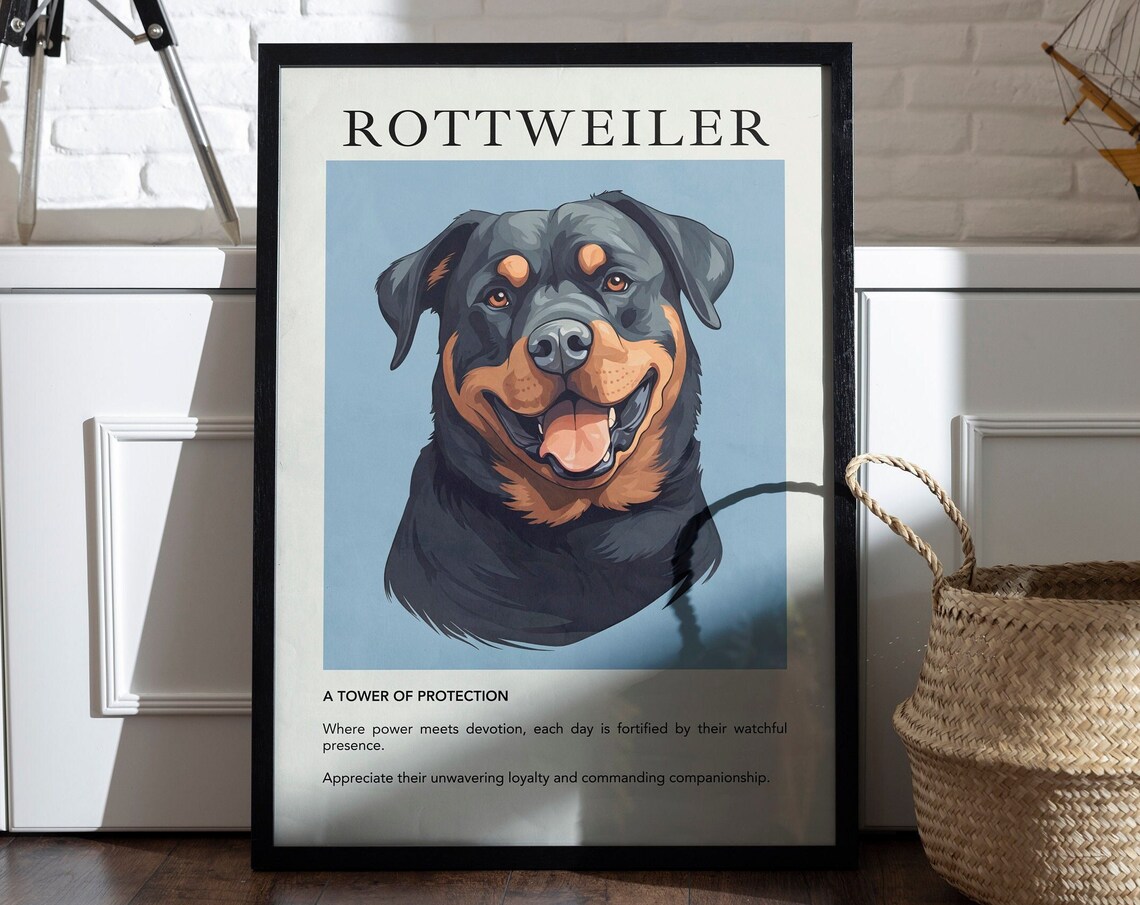 Rottweiler Dog Minimalist Modern Art Print
