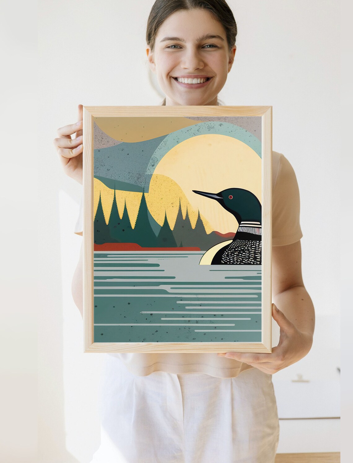 Vintage Loon Print, Minnesota Great Outdoors Art Print