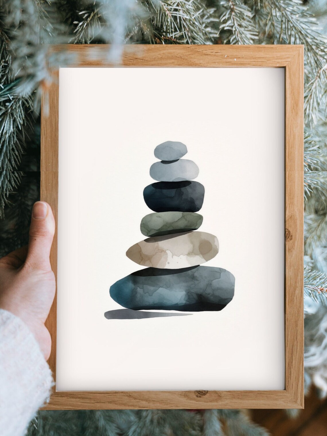 Balancing Stones Pebbles Art Print, Relax Print - Image 2