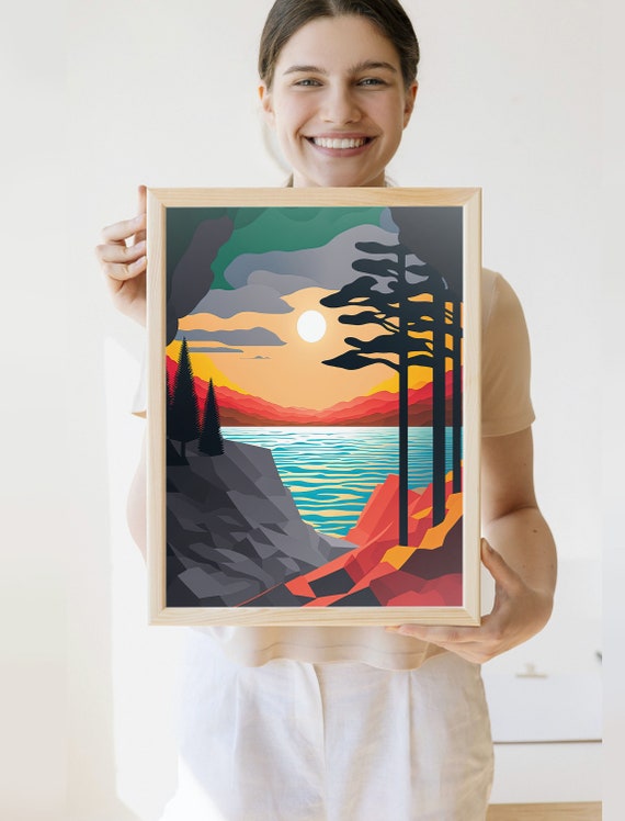 Duluth Minnesota Travel Poster, Great Lakes Art Print