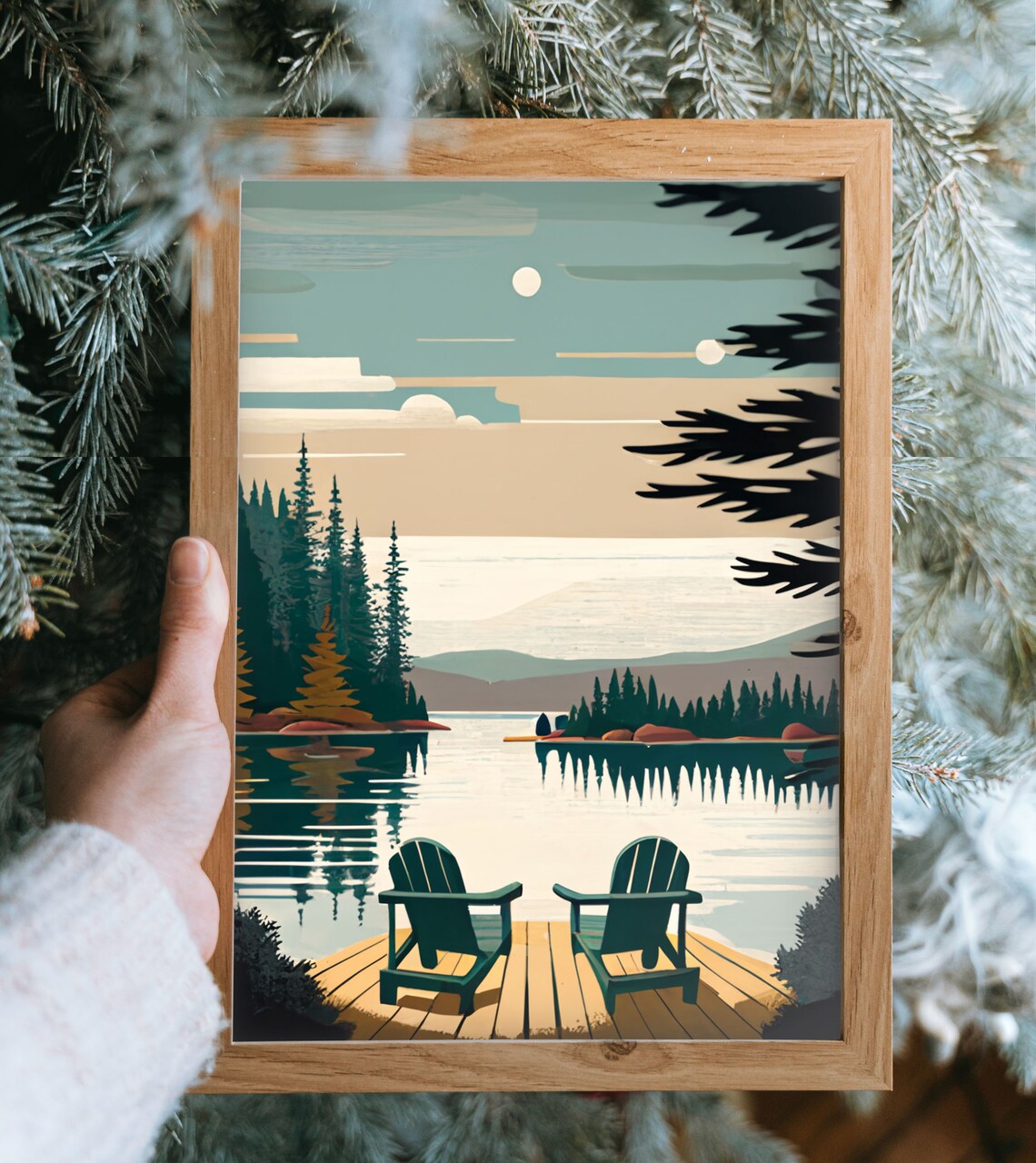 Adirondack Vintage Travel Poster, Rustic Lake House - Image 4