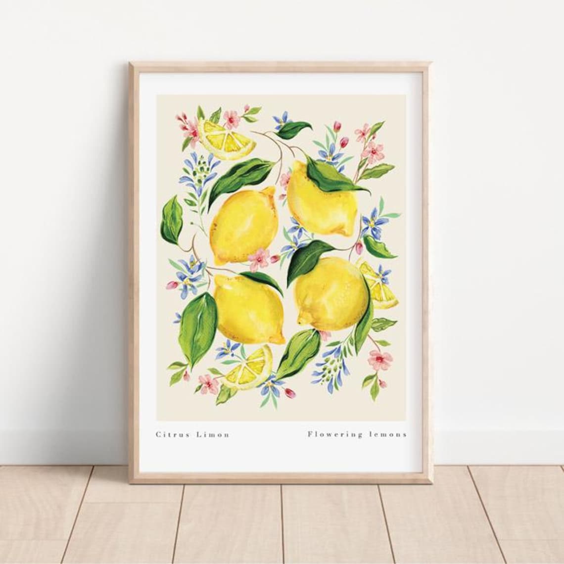 Citrus Lemon Botanical Art Print, Kitchen Decor