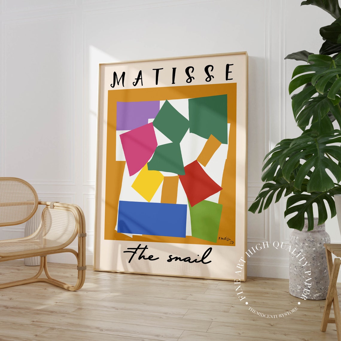 Henri Matisse Print Colorful Abstract Poster The Snail 1953 Mid Century Modern Wall Art