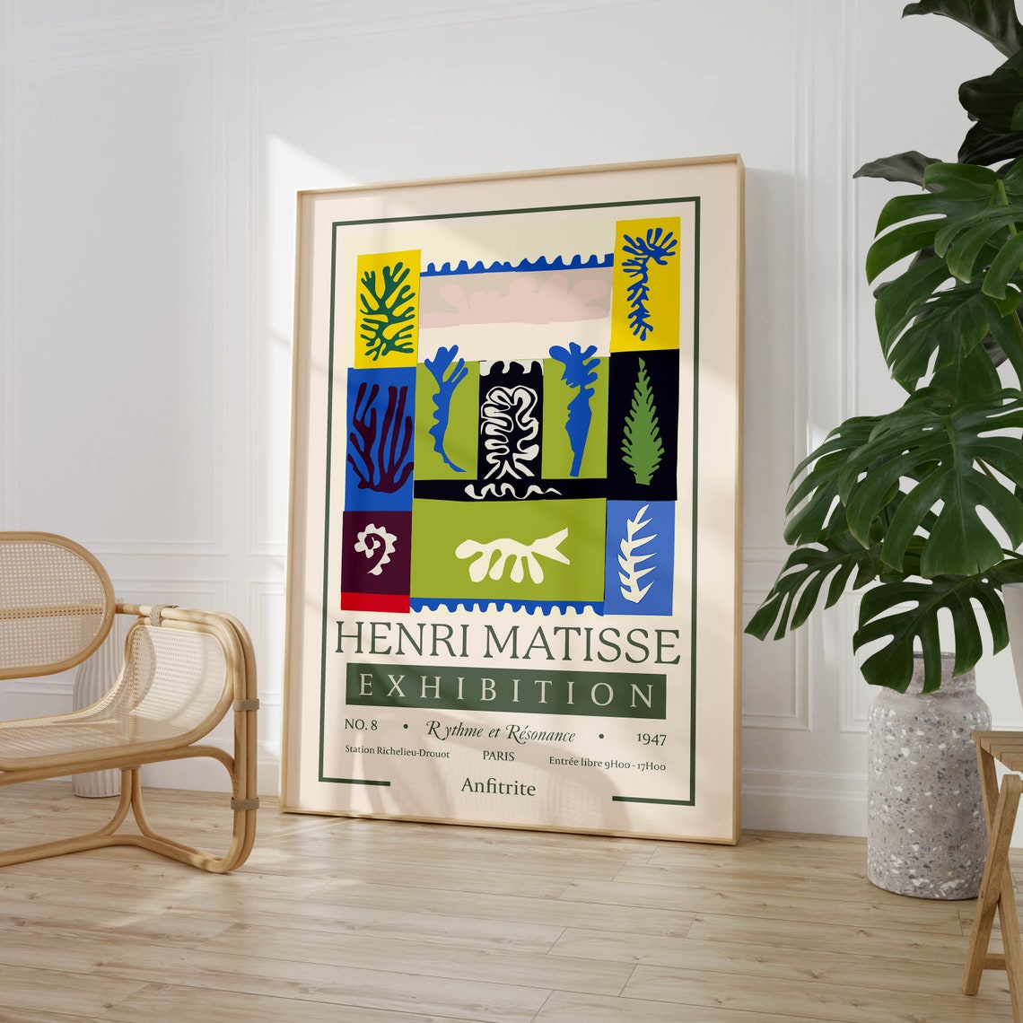 Henri Matisse Print Abstract Exhibition Poster Anfitrite Mid Century Modern Wall Art 1947