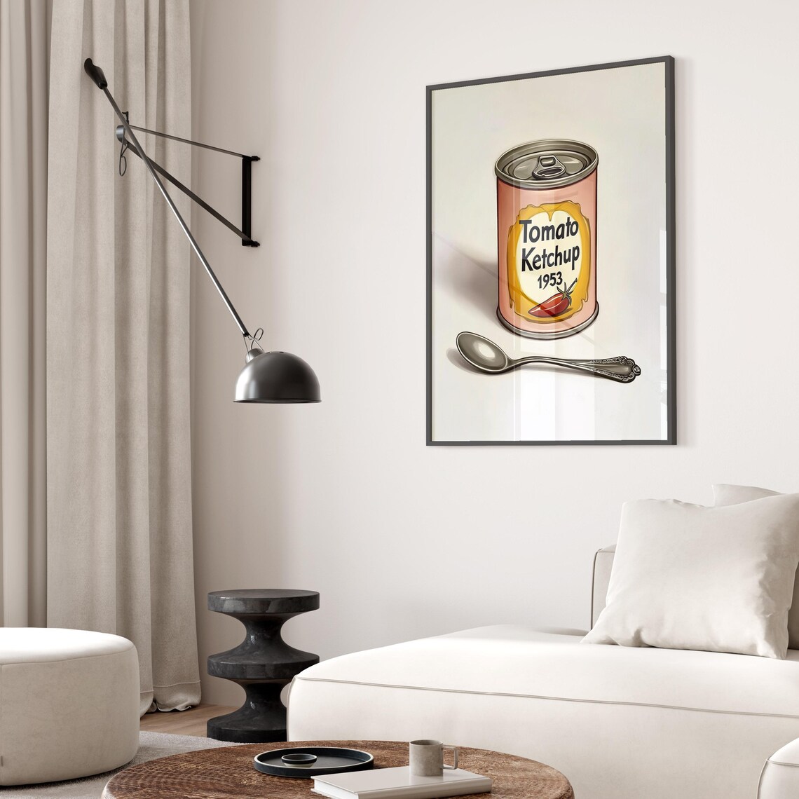 Tomato Ketchup Art Print Retro Kitchen Poster Foodie Wall Decor Gift - Image 2