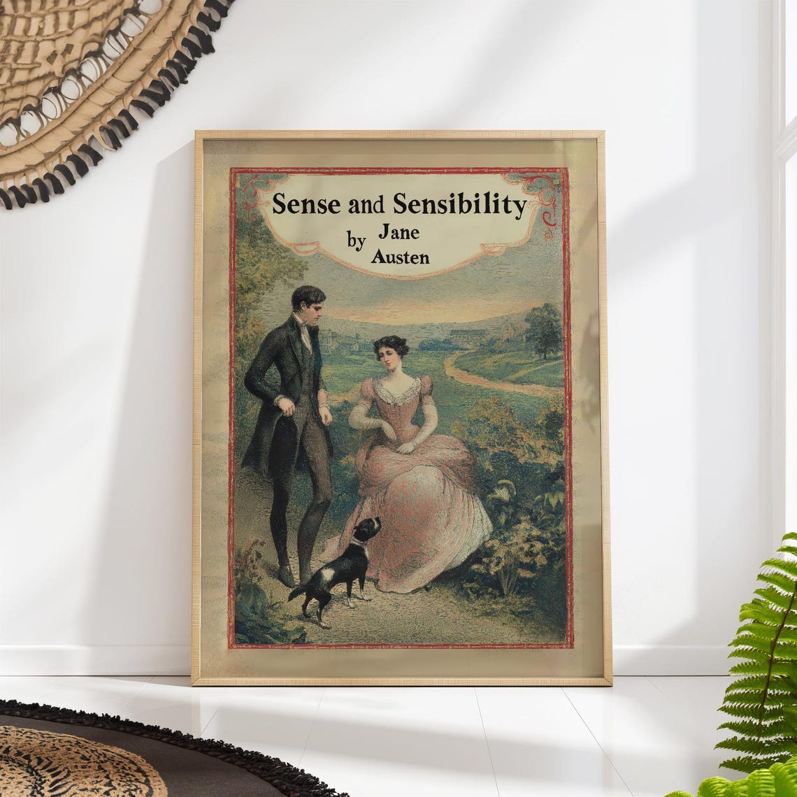 Sense And Sensibility Jane Austen Vintage Book Cover Art Poster