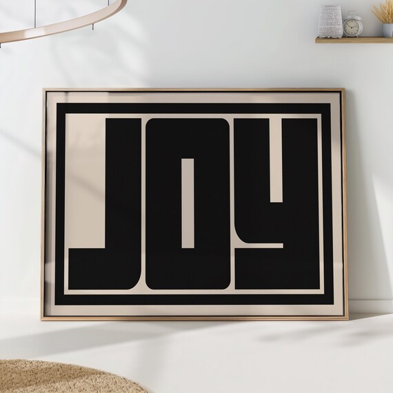 Joy Typography, Bold Minimalist Poster